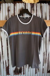 yLADY'S ITEMz AFENDS Rainbow Standard Fit Ringer Tee (Chacl~Wht)