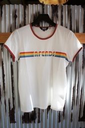 yLADY'S ITEMz AFENDS Rainbow Standard Fit Ringer Tee (Natu~Bric)