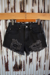 yLADY'S ITEMz AFENDS Beat Tyler Denim Shorts (Stone Black)