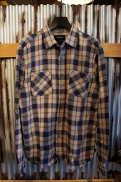 BRIXTON HOFFMAN L/S FLANNEL (BLUE/GREY)