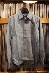 DEUS EX MACHINA SERVICE LS CHAMBRAY SHIRT (LIGHT INDIGO)