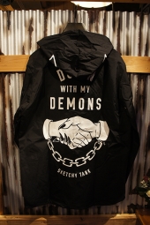 SKETCHY TANK DEMONS HOODED COACHES (BLACK)