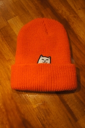 RIPNDIP LORD NERMAL RIBB BEANIE (SAFETY ORANGE)