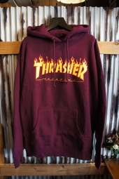 THRASHER MAGAZINE FLAME LOGO HOODIE (MAROON)