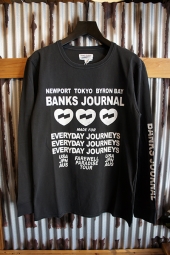 BANKS JOURNAL LOVE STONED L/S TEE SHIRT (DIRTY BLACK)