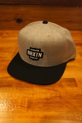 BRIXTON GARTH SNAPBACK (LIGHT HEATHER GREY/BLACK)