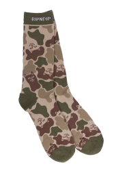 RIPNDIP NERM CAMO SOCKS (ARMY GREEN)