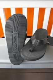 The Sandalman BEACH WALK LEATHER SANDAL VIBRAM #2070 (BLACK)