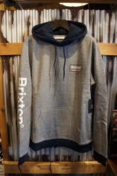 BRIXTON PALMER II HOOD FLEECE (HEATHER GREY/NAVY)