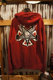 INDEPENDENT x THRASHER PENTAGRAM CROSS PULLOVER HOODIE (GARNET)