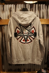 INDEPENDENT x THRASHER PENTAGRAM CROSS PULLOVER HOODIE (GREY)