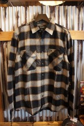 BRIXTON BOWERY L/S FLANNEL (BLACK/CREAM)