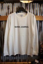 BANKS JOURNAL LABEL L/S TEE SHIRT (OFF WHITE)