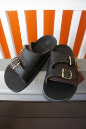 The Sandalman DOUBLE BUCKLE LEATHER SANDAL (BLACK)