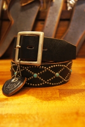 HTC BLACK #551 Turquoise Vintage Studs Belt (BLACK)