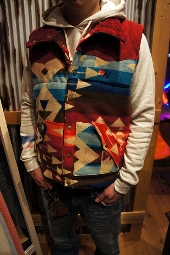 Aviator Nation Reversible Pendleton & Cord Vest Red