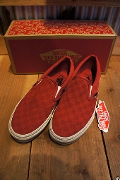 VANS CLASSIC SLIP-ON (WASHED)RED/CHK