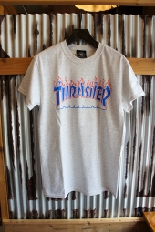 THRASHER MAGAZINE PATRIO FLAME LOGO T-SHIRT (ASH GRAY)