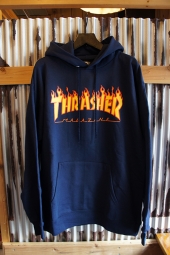 THRASHER MAGAZINE FLAME LOGO HOODIE (NAVY)