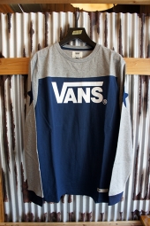 VANS Bi-Color Football L/S Tee (NAVY)