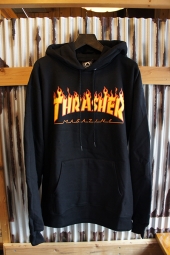 THRASHER MAGAZINE FLAME LOGO HOODIE (BLACK)