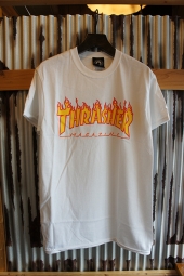 THRASHER MAGAZINE FLAME LOGO T-SHIRT (WHITE)