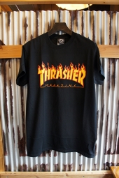 THRASHER MAGAZINE FLAME LOGO T-SHIRT (BLACK)