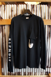 RIPNDIP FALLING FOR NERMAL LONG SLEEVE POCKET TEE (BLACK)