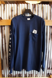 RIPNDIP LORD NERMAL LONG SLEEVE POCKET TEE (NAVY)